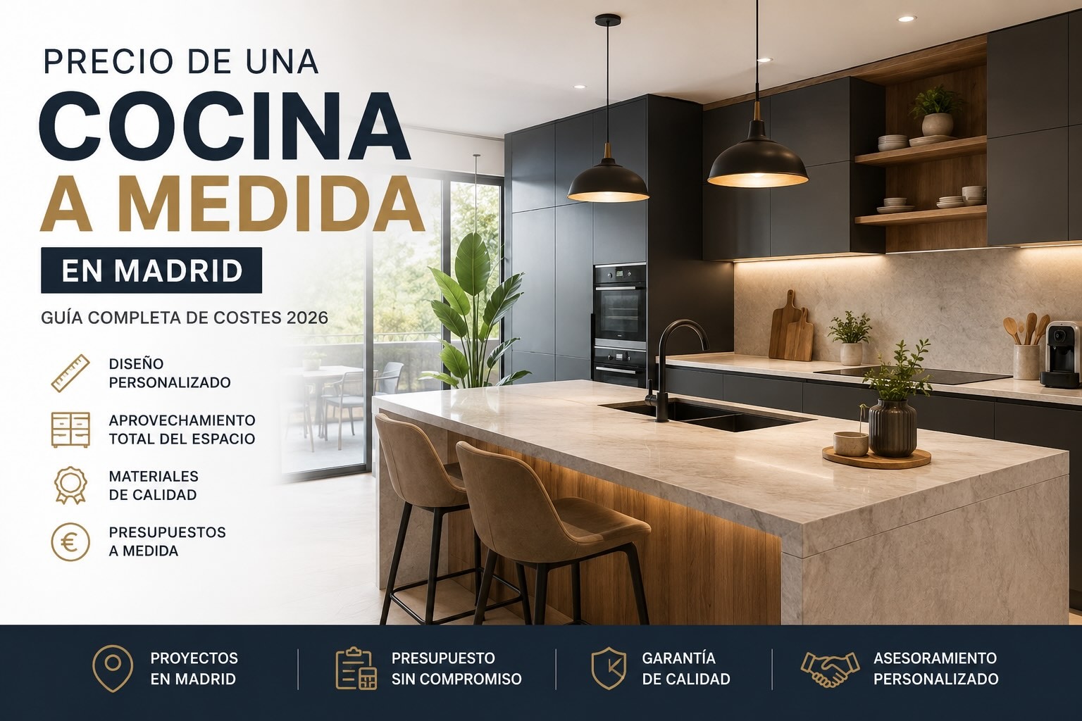 Precio de una cocina a medida en Madrid